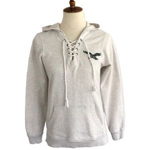 Women’s Philadelphia Eagles retro logo football sweatshirt lace up front